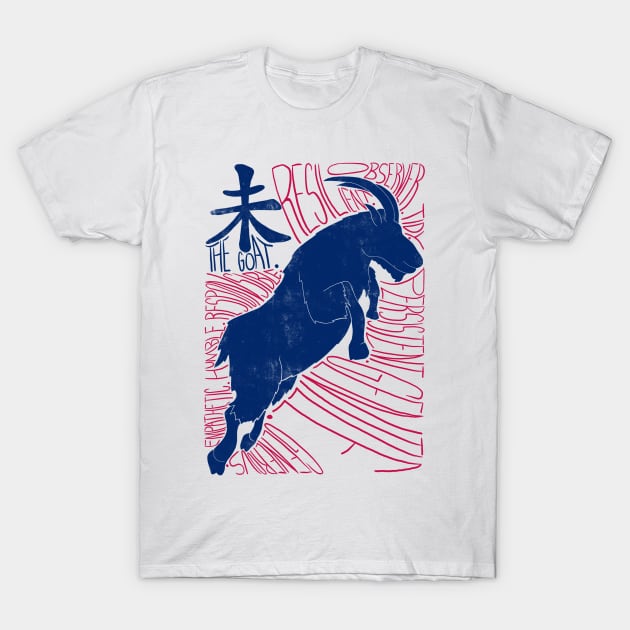 The Goat Shio Chinese Zodiac Sign T-Shirt by Ranggasme